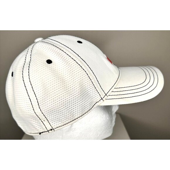 True Linkswear Golf Hat Cap L/XL 6 Panel White Embroidered Fitted A-Flex - Picture 2 of 6